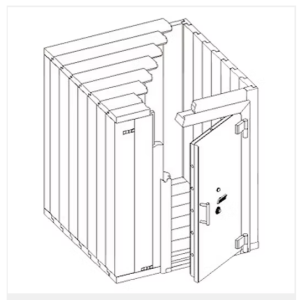 Metal-Beton Duvarlı Modüler Güvenlik Odası / Güvenlik Odası